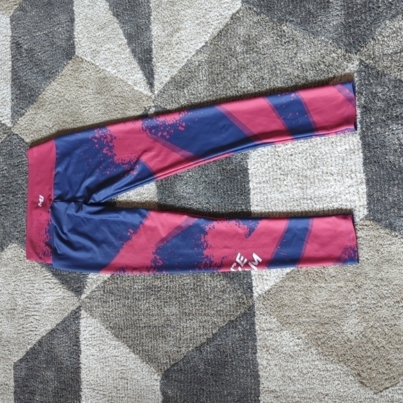 Move U Dance Team Legging Adult Medium made in USA full length blue pink - Picture 7 of 10